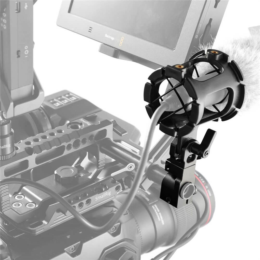 SmallRig Universal Microphone Suspension Shock Mount 1802 Clamp Mount V1 w/ Ball Head Mount